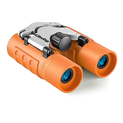 Obuby Real Binoculars for Kids Gifts for 3-12 Years Boys Girls 8x21 High-Resolution Optics Mini Compact Binocular Toys Shockproof Folding Small Telescope for Bird Watching,Travel, Camping, Orange