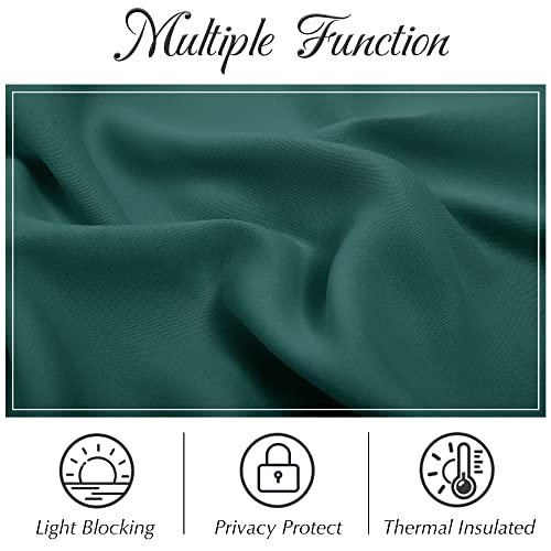 StangH Dark Green Pompom Blackout Curtains, Thermal Insulated Light Blocking Window Drapes for Nursery Kids, Christmas Backdrops for Birthday Party, W52 x L63, 2 Panels