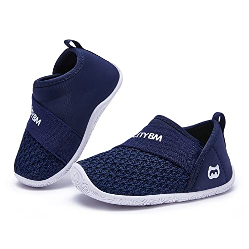 Baby Walking Shoes Girls Boys Toddler Sneakers Infant Non-Slip First Walker Shoes 6 9 12 18 24 Months Navy Size 12-18 Months