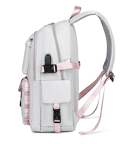 Acmebon Girl Roomy Fashion Laptop Backpack Casual Daily Backpack for Women Grey