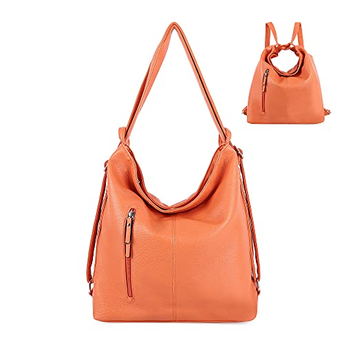 Purse for Women Convertible Backpack Purses and Handbags - Orange