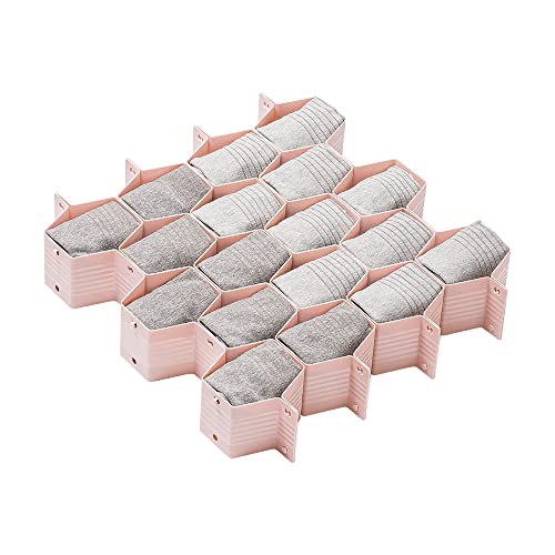 Poeland Drawer Divider Organizer 8pcs DIY Plastic Grid Honeycomb Drawer Divider