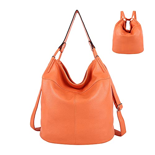 Purse for Women Convertible Backpack Purses and Handbags Crossbody Shoulder Bag - Orange