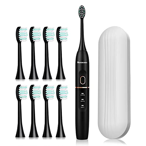 4-Mode Electric Toothbrush w/8 Brush Heads & Travel Case  (3 colors)