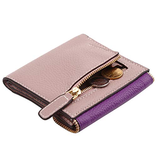Lavemi RFID Blocking Small Compact Leather Wallets Credit Card Holder Case for Women(Envelope Purple)