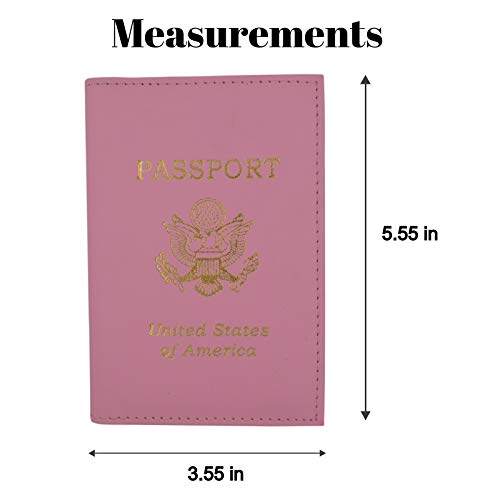 Travel Passport Organizer Holder Credit Card Case Protector Cover Wallet (Light Pink)