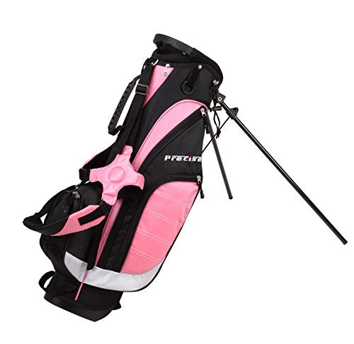 Precise XD-J Junior Complete Golf Club Set for Children Kids - 3 Age Groups Boys & Girls - Right Hand & Left Hand! (Pink Ages 6-8, Left Hand)