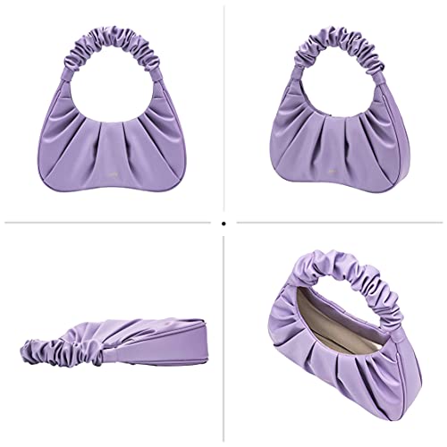 JW PEI Small Handbag Purse Clutch Vegan Leather Hobo Handbags for Women Magnetic Closure (Light Purple)