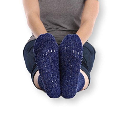 Pembrook Unisex Non-Skid Fuzzy Slipper Hospital Socks, 2Pk