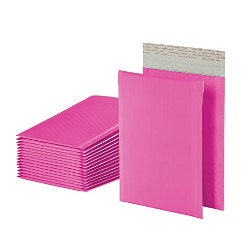 Quality Park Bubble Mailers, 6 x 9 Shipping Envelopes, Water Resistant Pink Poly Padded Envelopes, Redi-Strip Peel Off Closure, 50 Per Box (QUA85858)