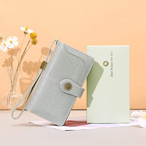 FALAN MULE Women's Wallet Genuine Leather RFID Blocking Large Capacity Trifold Ladies Wallet