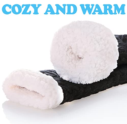 SDBING Women's Winter Super Soft Warm Cozy Fuzzy Fleece-Lined with Grippers Slipper Socks (Gray B)