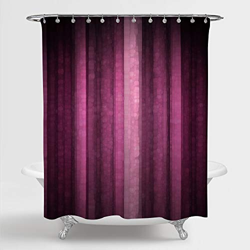 Neon Ombre Stripes Waterproof Fabric Shower Curtain w/12 Metal Hooks Set  (11 colors)
