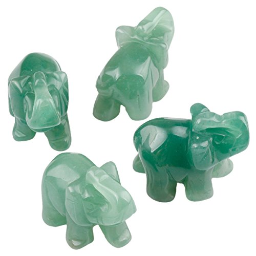 SUNYIK Green Aventurine Elephant Pocket Statue Kitchen Guardian Healing Figurine Decor 1.5"