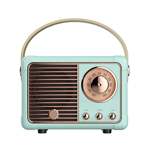 Dosmix Retro Bluetooth Speaker, Vintage Decor, Small Wireless Bluetooth Speaker, Cute Old Fashion Style for Kitchen Desk Bedroom Office Party Outdoor Kawaii for iPhone Android (Blue)