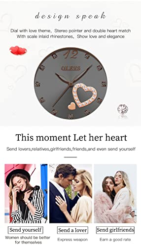 Women's 2-Piece Rose Gold Watch Gift Set w/Sparkling Heart Charm & Eiffel Tower Bracelet