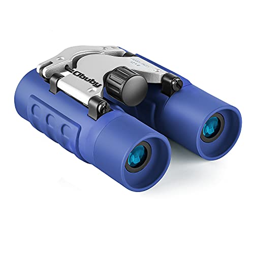 Obuby Real Binoculars for Kids Gifts for 3-12 Years Boys Girls 8x21 High-Resolution Optics Mini Compact Binocular Toys Shockproof Folding Small Telescope for Bird Watching,Travel, Camping, Blue