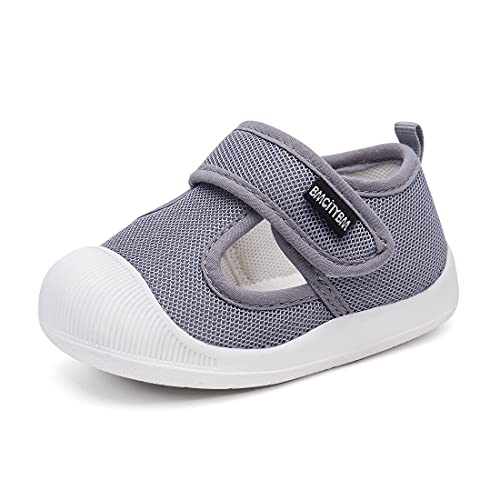 BMCiTYBM Baby Sneakers Girls Boys First Walkers Shoes 6 9 12 18 24 Months Grey Size 12-18 Months Infant
