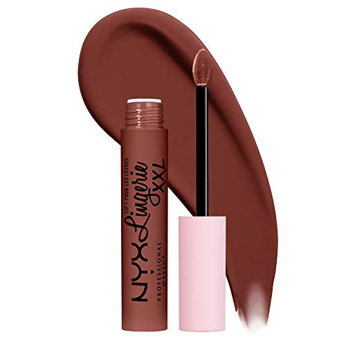 NYX PROFESSIONAL MAKEUP Lip Lingerie XXL Matte Liquid Lipstick - Low Cut (Warm Brown Nude)