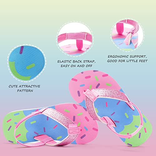 Watelves Girls & Boys Kids Flip Flop summer Slide Sandals Slip on Suitable for Bath Shower Beach pool (Little Kid/Big Kid) (Ice cream, 28/29)