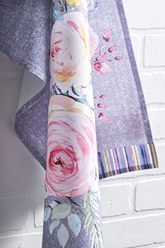 Maison d' Hermine Sweet Rose Lavender 100% Cotton Set of 3 Multi-Purpose Kitchen Towel Soft Absorbent Dish Towels | Tea Towels | Bar Towels | Spring/Summer (20 Inch by 27.50 Inch)