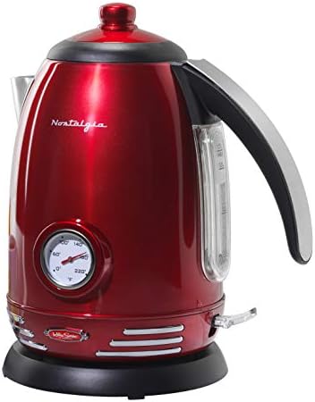 Nostalgia Retro Stainless Steel Electric Tea And Water Kettle, Pink