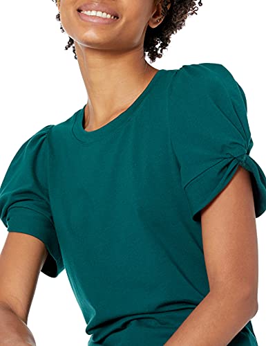 Amazon Essentials Women's Classic Fit Twist Sleeve Crew Neck T-Shirt, Botanical Green, Medium
