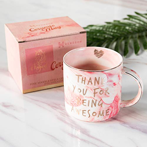 Thank You Gifts - Funny Gifts Ideas for Women Friends, Coworkers, Boss, Employee - Inspirational, Thoughtful, Birthday, Friendship, New Job, Graduation Presents for Her - Ceramic Coffee Cup