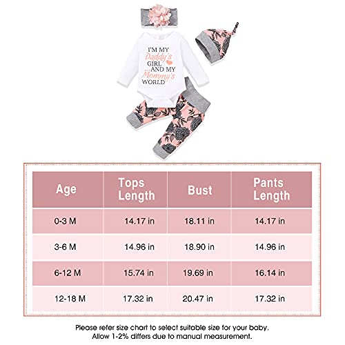 Renotemy Infant Baby Clothes Girl Newborn Outfits Long Sleeve Romper Pants Set 0-3 Months Baby Girl Clothes Outfit Sets