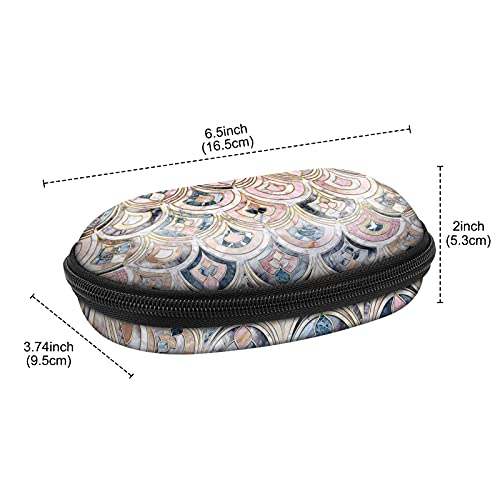 Fintie Sunglasses Case with Carabiner, Hard Shell Shockproof Sport Glasses Case Travel Zipper Eyeglasses Case, Marble Tiles