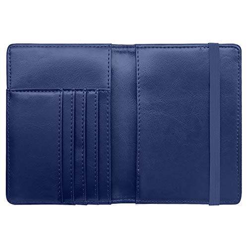 Passport Holder Cover,Traveling Passport Case Cute Navy Blue Passport Wallet for Women,Nebula