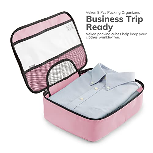 8 Set Packing Cubes for Suitcases and Carry On, Organizers for Travel Essentials  (20 colors)