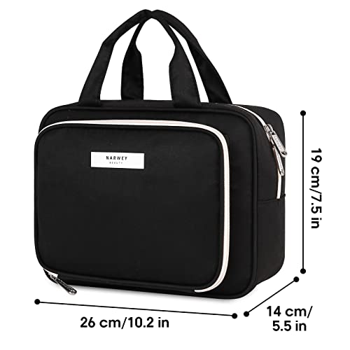 Narwey Full Size Toiletry Bag Large Makeup Bag Organizer Travel Cosmetic Bag for Women and Men (Black)