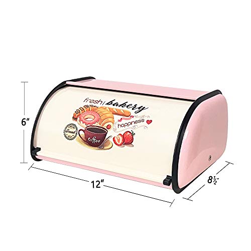 Retro Metal Bread Box Bin Kitchen Storage Container w/Roll Top Lid  (4 colors)
