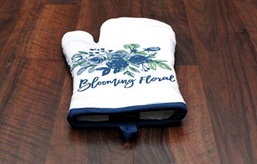 Amour Infini Oven Mitts | Blooming Floral | Set of 2 | 7 x 13 Inches |100% Natural Cotton | Durable Heat Resistant for Kitchen and Machine Washable | Eco - Friendly & Safe