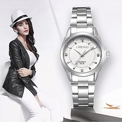 Watches for Women Analog Quartz Silver Stainless Steel Watches Luminous Waterproof Ladies Dress Watch