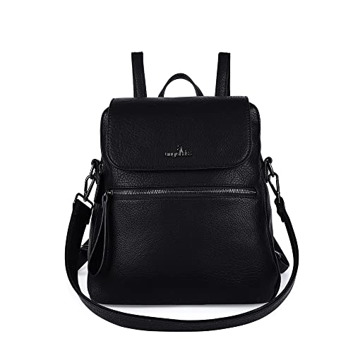 Backpack purse for women casual fashion vegan leather shoulder bag ladies top handle zipper magnetic flap backpack…