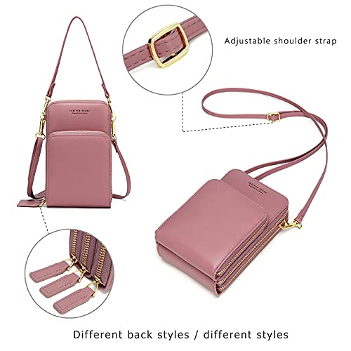 Small Crossbody Cell Phone Purse for Women, Mini Messenger Shoulder Handbag Wallet with Credit Card Slots