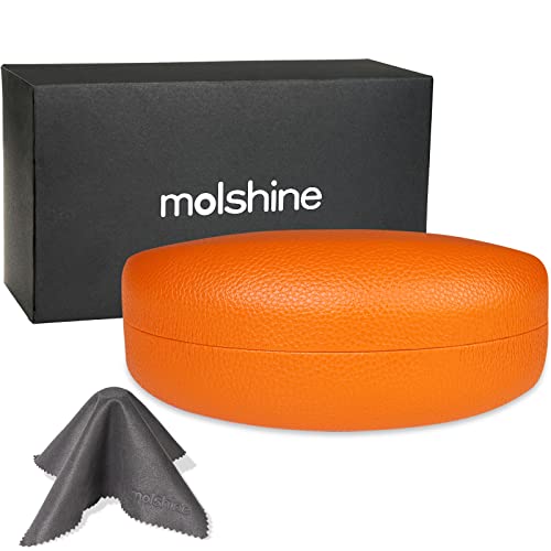 molshine Hard Shell Sunglasses Case,Classic Glasses Case for Sunglasses and Eyeglasses (Orange)