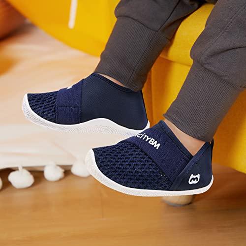 Baby Walking Shoes Girls Boys Toddler Sneakers Infant Non-Slip First Walker Shoes 6 9 12 18 24 Months Navy Size 12-18 Months