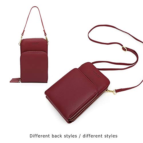 Small Crossbody Cell Phone Purse for Women, Mini Messenger Shoulder Handbag Wallet with Credit Card Slots