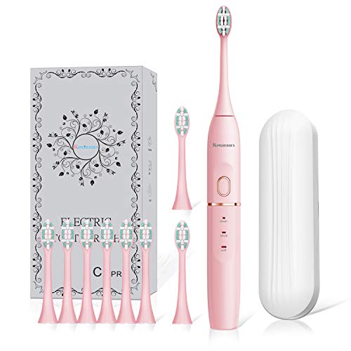4-Mode Electric Toothbrush w/8 Brush Heads & Travel Case  (3 colors)
