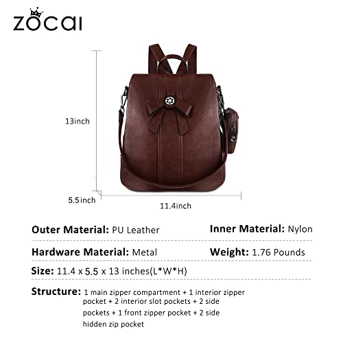 Backpack Purse for Women Fashion Backpack Purses PU Leather Daypacks Anti-Theft Shoulder Bag Satchel Purse