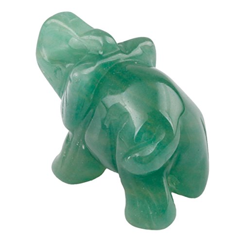 SUNYIK Green Aventurine Elephant Pocket Statue Kitchen Guardian Healing Figurine Decor 1.5"