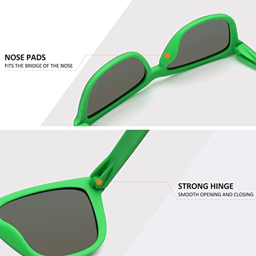 MEETSUN Polarized Sunglasses for Women Men Classic Retro Designer Style (Black-Green Frame/Green Mirrored Lens)