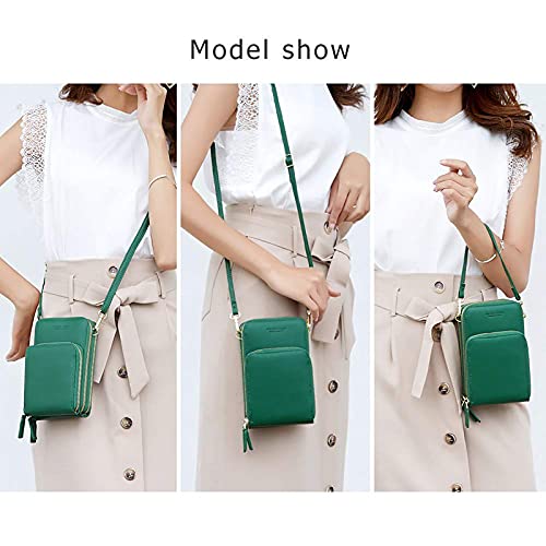 Small Crossbody Cell Phone Purse for Women, Mini Messenger Shoulder Handbag Wallet with Credit Card Slots