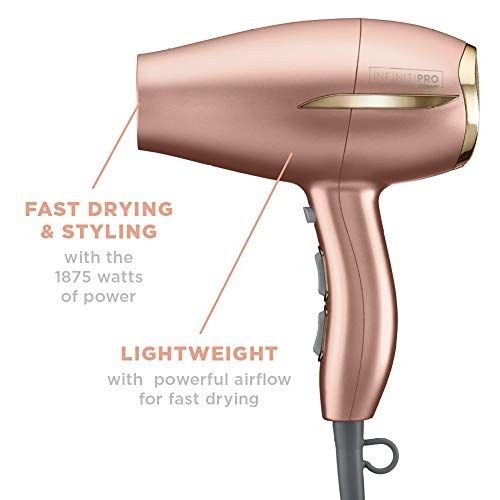 INFINITIPRO BY CONAIR Frizz Free Compact Hair Dryer ~ 2x the Shine - 3x the Frizz Control