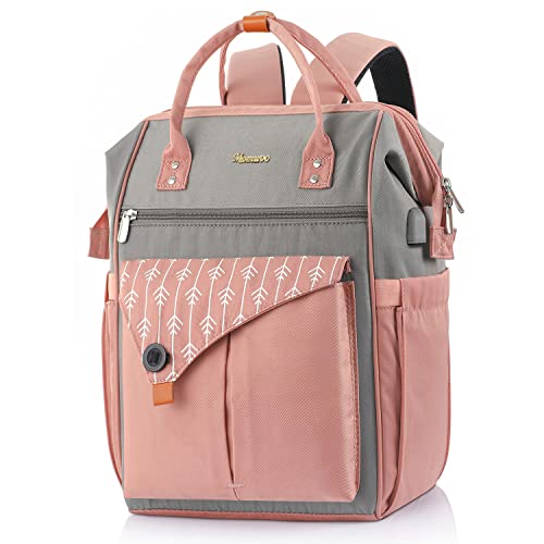 MOMUVO Travel Backpack for Women Laptop Backpack 15.6 Inch, School College Bookbag Work Bag with USB Charging Port, Casual Daypack Teacher Backpack
