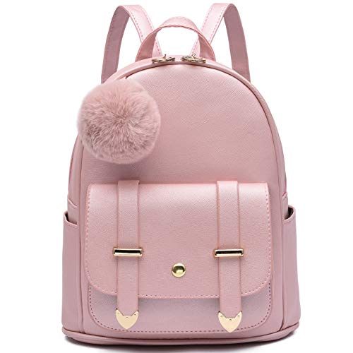 Girls Fashion Mini Pompom Leather Backpack Purse Shoulder Bag  (13 colors)