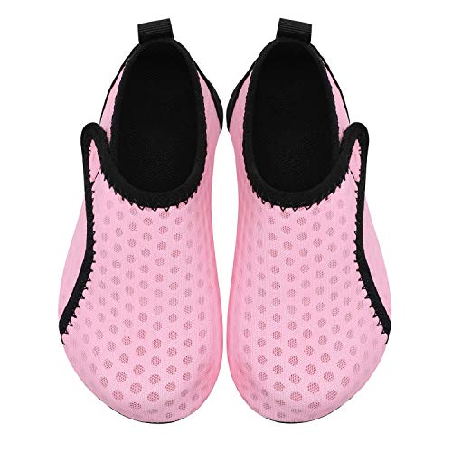 JIASUQI Summer Quick Dry Pool Beach Walking Athletic Water Shoes for Kid Girls White Leaf US 11-11.5 M Little Kid